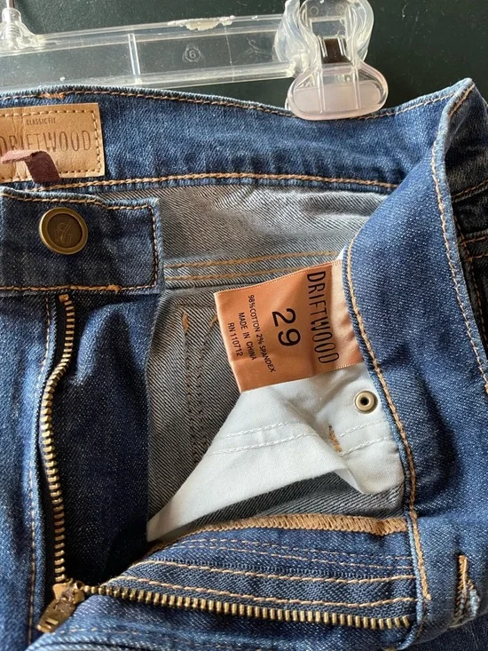 DRIFTWOOD Dark Blue Flare Jeans with Floral Embroidery - Picture 6 of 7